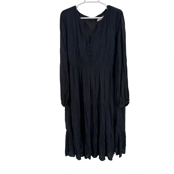 LOFT | Dresses | Loft Black Long Sleeve Tiered Midi Xl Textured Dress Lined Boho Witchy Whimsy | Poshmark LOFT | Dresses | Loft Black Long Sleeve Tiered Midi Xl Textured Dress Lined Boho Witchy Whimsy | Poshmark